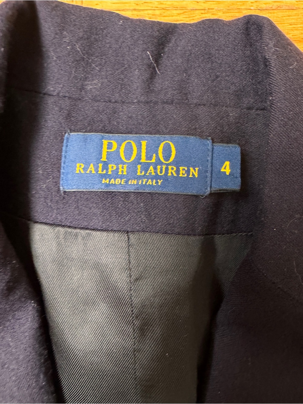 Polo Ralph Lauren Navy Wool Crest Blazer Gold Buttons Sz 4 - Picture 3 of 6